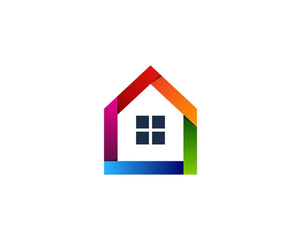 Färg Hus Hem Logo Ikon Design — Stock vektor