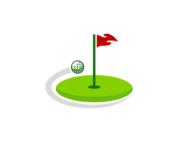 Drapeau Golf Logo Icône Design — Image vectorielle