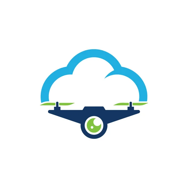 Drone Cloud Logo Ikon Design — Stock vektor