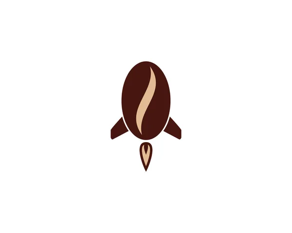 Rakete Kaffee Logo Ikone Design — Stockvektor
