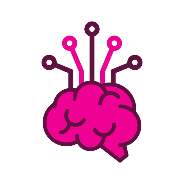 Mózg Digital Logo Ikona Designu — Wektor stockowy