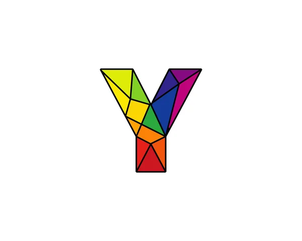 Renkli Düşük Poli Logo Simge Tasarım — Stok Vektör