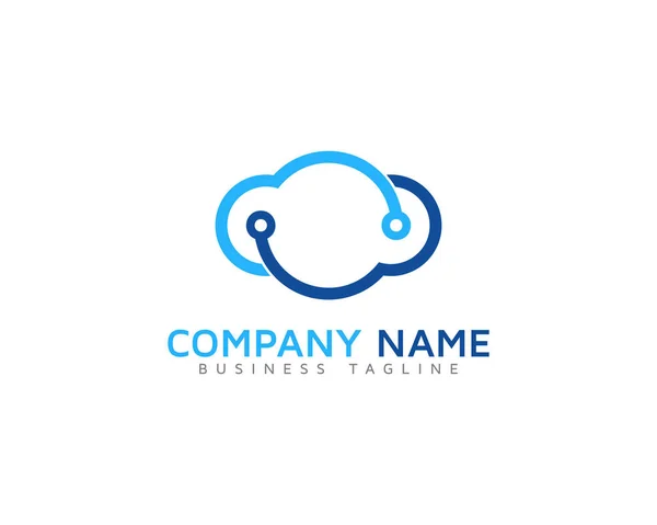 Tecnologia Cloud Logo Icon Design — Vetor de Stock