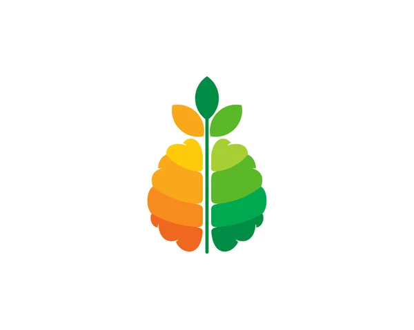 Leaf Brain Logo Icon Design — Stock Vector