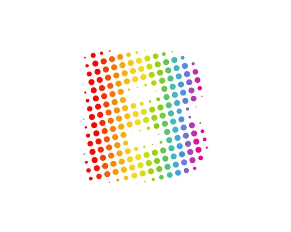 Halftone Letter Colorful Dot Icon Logo Design Element — Stock Vector