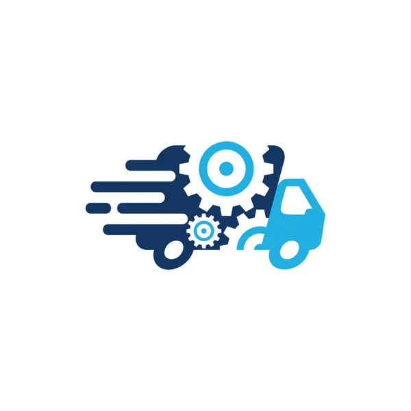 Gear Delivery Logo Icon Design — Stock Vector