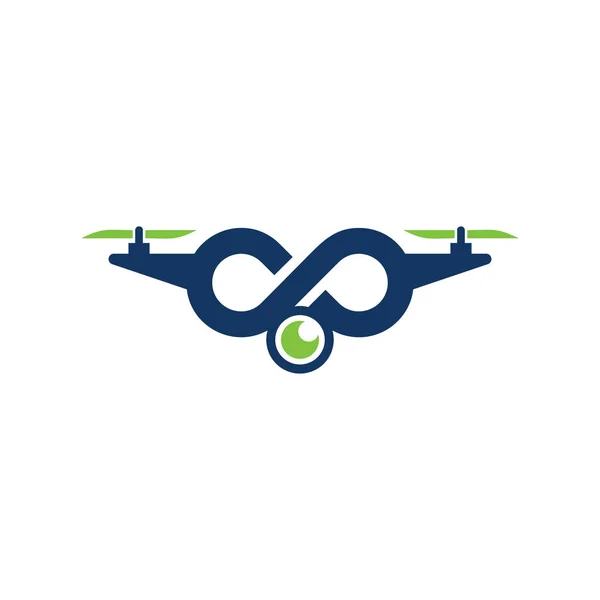 Icona Con Logo Drone Infinity Design — Vettoriale Stock