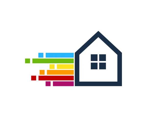Pixel House Home Logo Ikon Design — Stock vektor