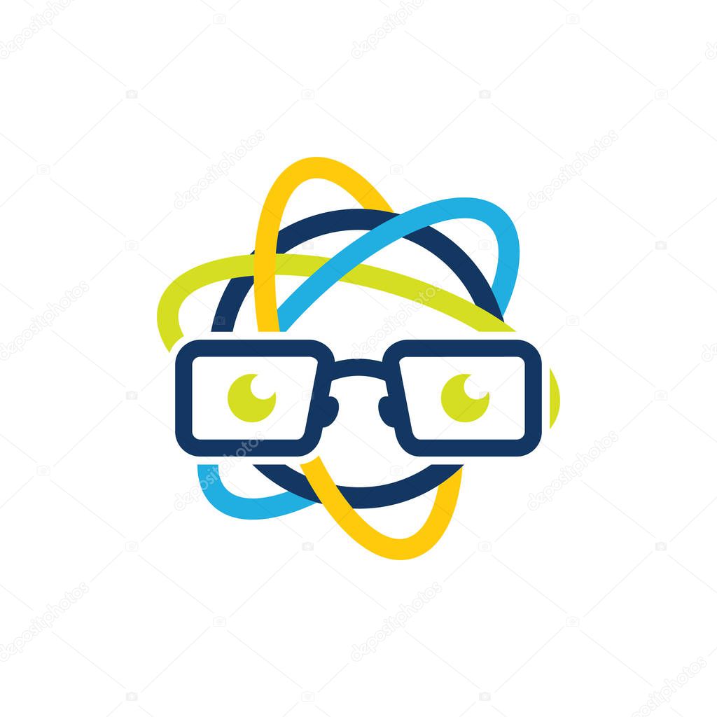 Science Geek Logo Icon Design