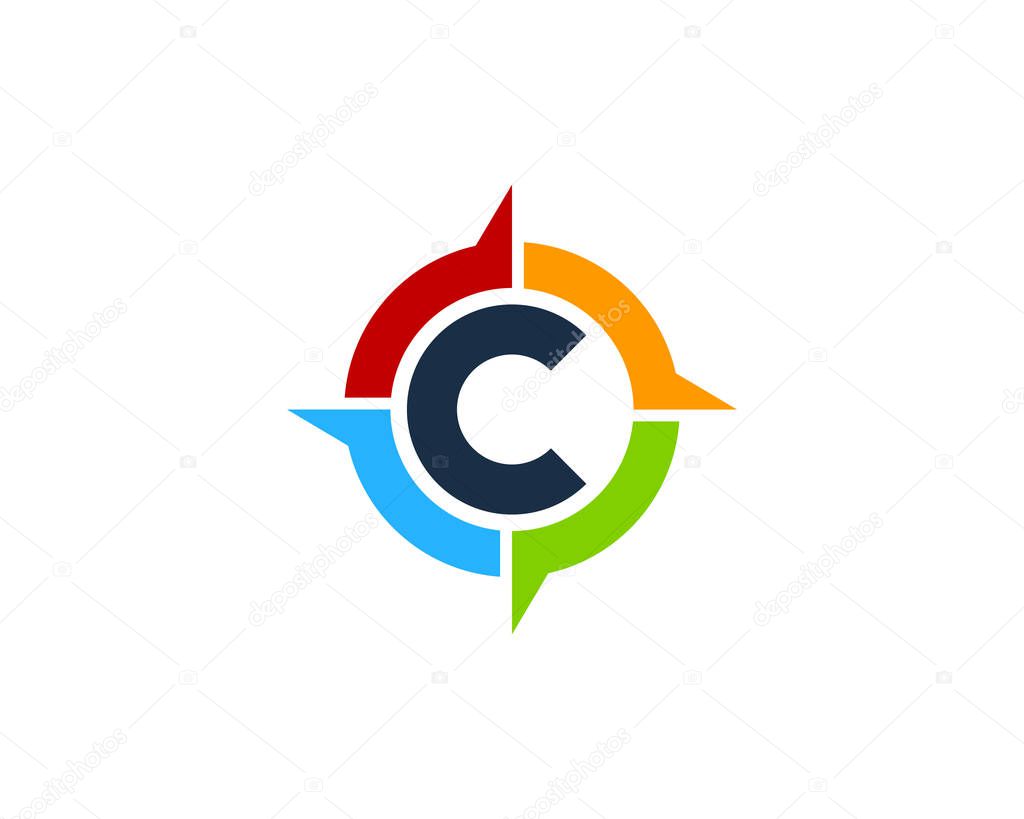 C Letter Compass Logo Icon Design