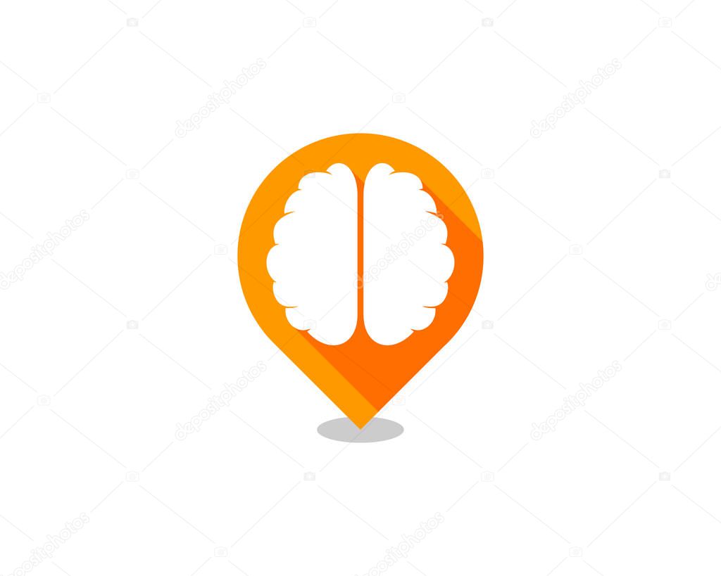 Pin Brain Logo Icon Design