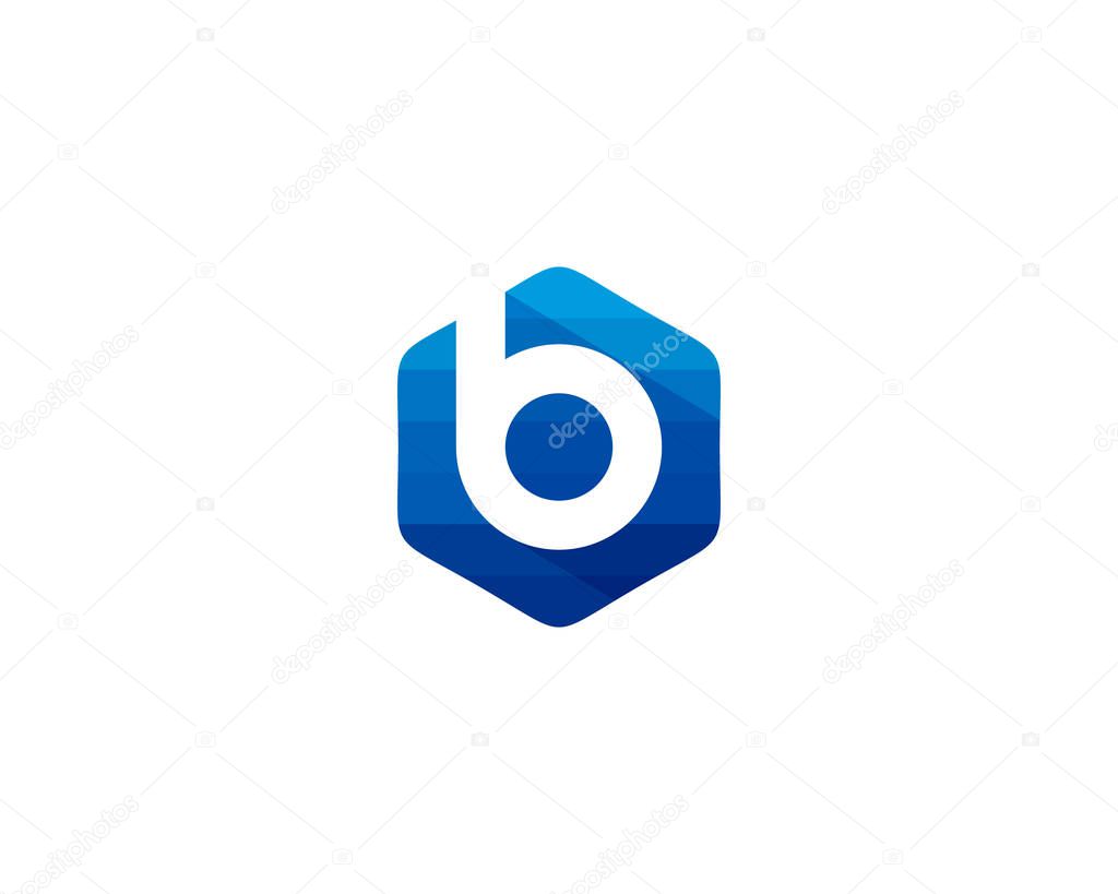 Hexagon Letter B Logo Icon Design