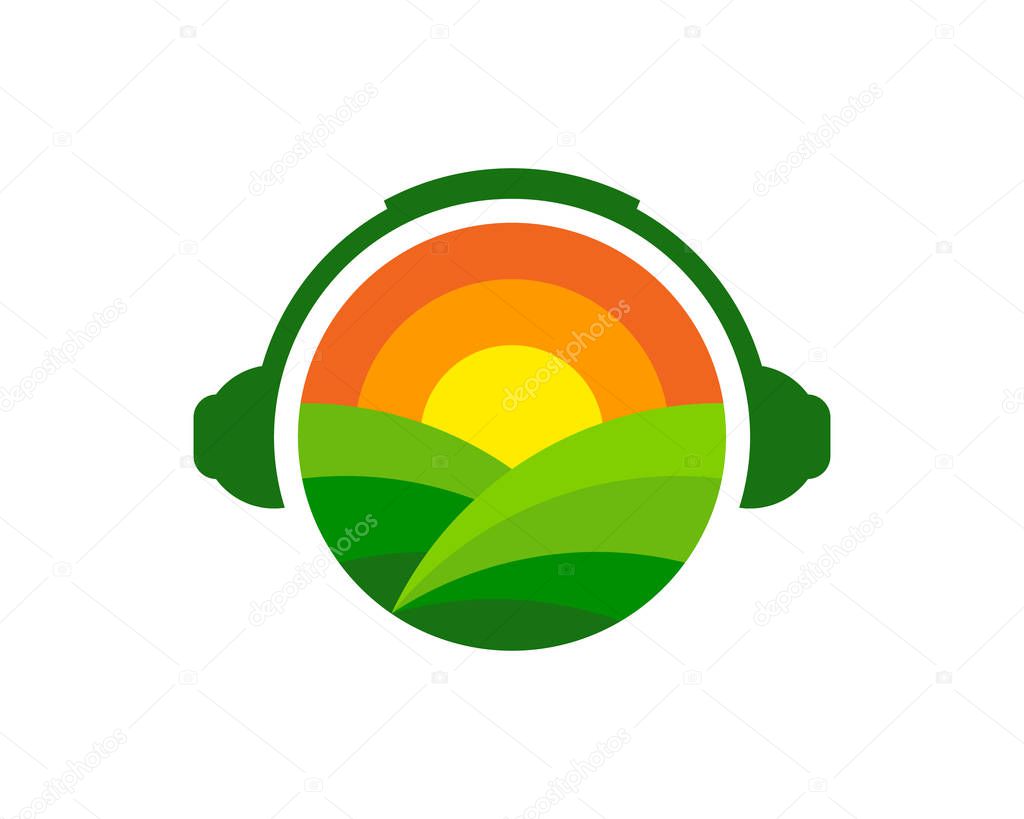 Headphone Farm Logo Icon Design