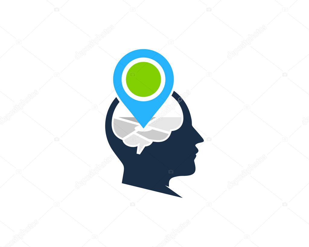 Pin Brain Logo Icon Design