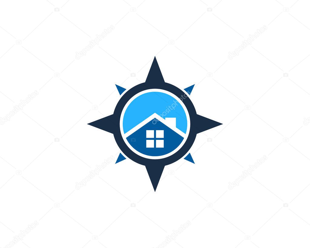 Home Compass Logo Icon Design