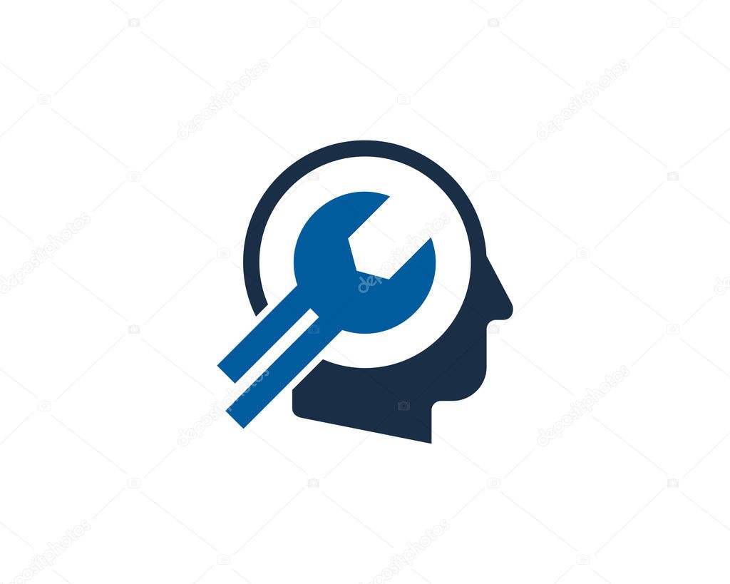 Fix Human Head Logo Icon Design