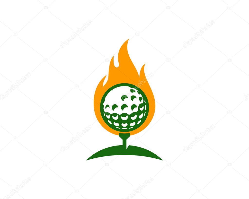 Fire Golf Logo Icon Design