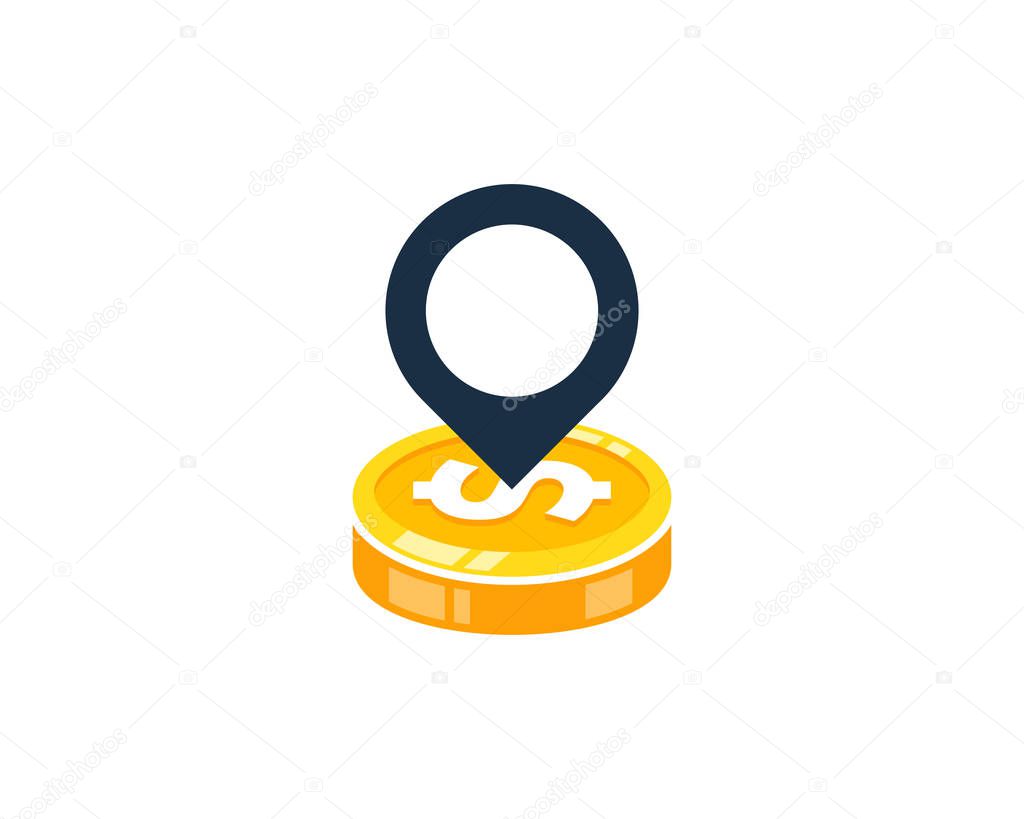 Pin Coin Logo Icon Design