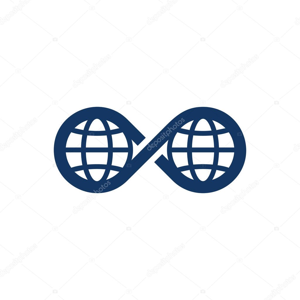 Globe Infinity Logo Icon Design