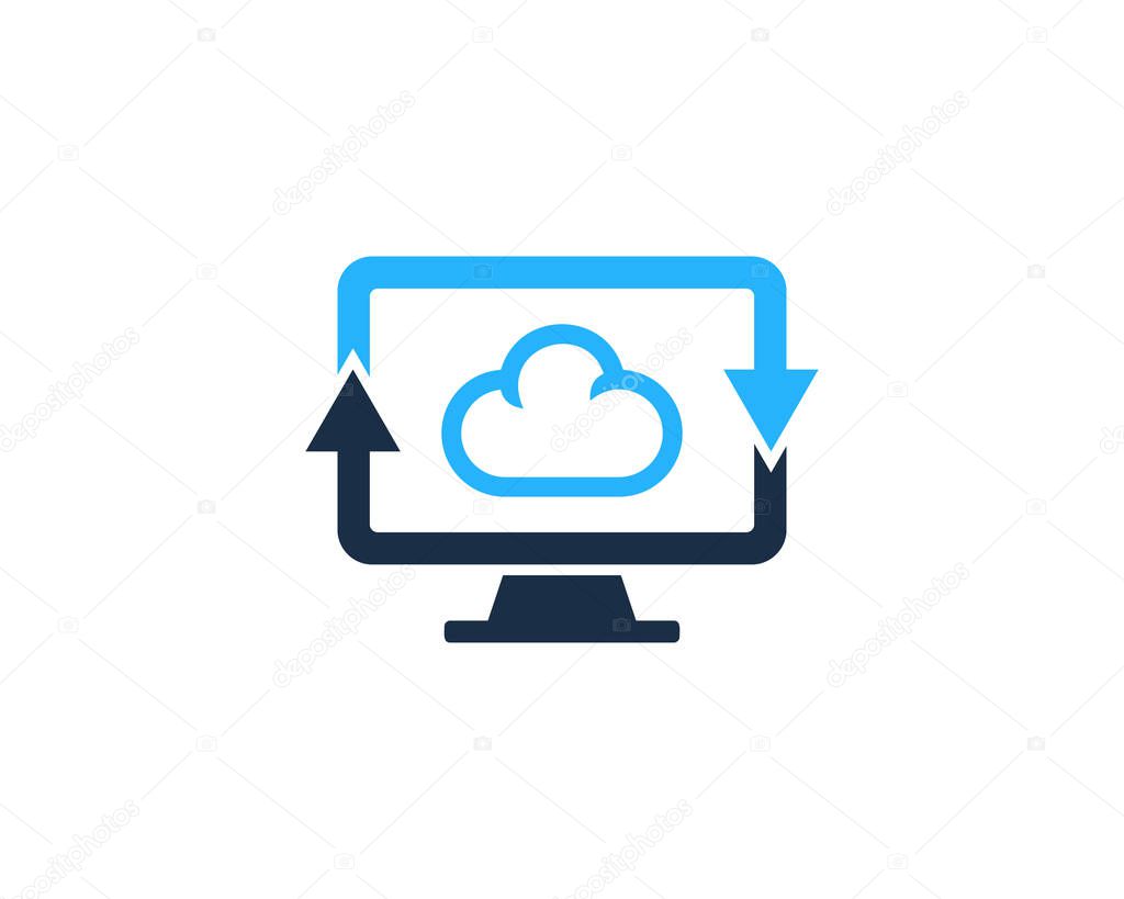Cloud Computer Logo Icon Design