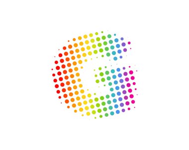 Yarı ton mektup g renkli nokta simgesini Logo tasarım öğesi