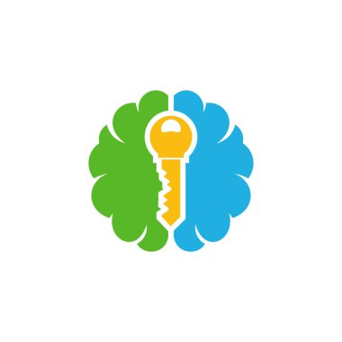 Anahtar beyin Logo simge tasarım