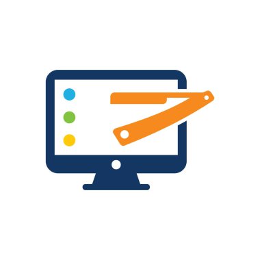 Bilgisayar Logo simgesi tasarım berber