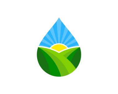 Su çiftlik logosu simgesi tasarım