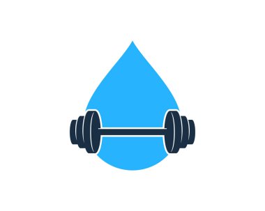 Water Barbell Logo Icon Design vector