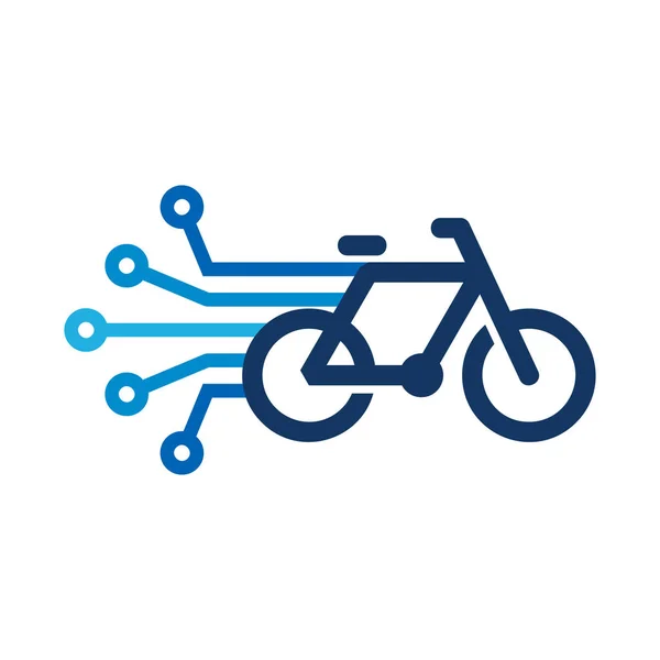 Rower Digital Logo Ikona Designu — Wektor stockowy