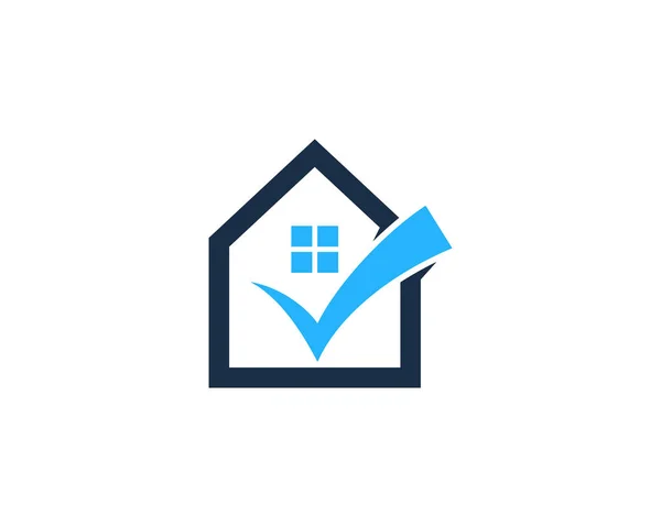 Kontrollera House Home Logo Ikon Design — Stock vektor