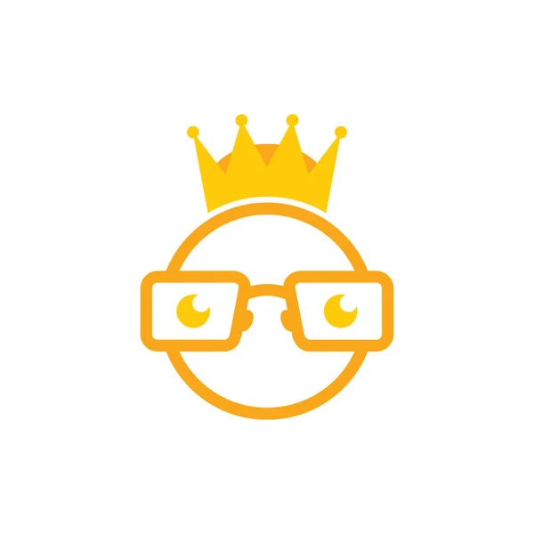 Król Degenerat Ikona Logo Design — Wektor stockowy