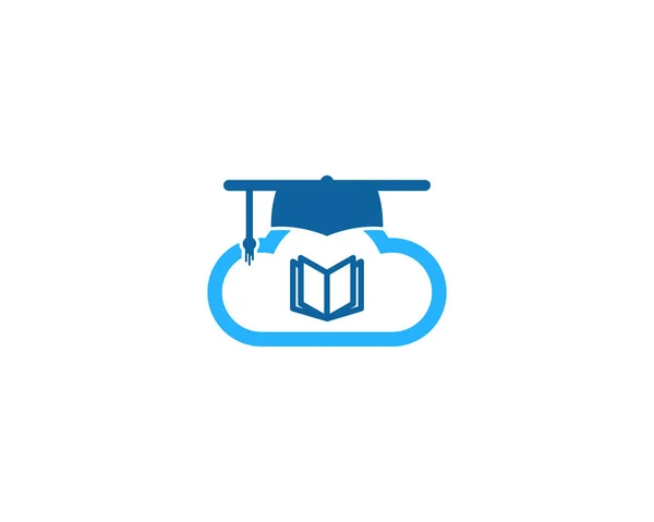 Design Ícone Logotipo Educação Nuvem — Vetor de Stock