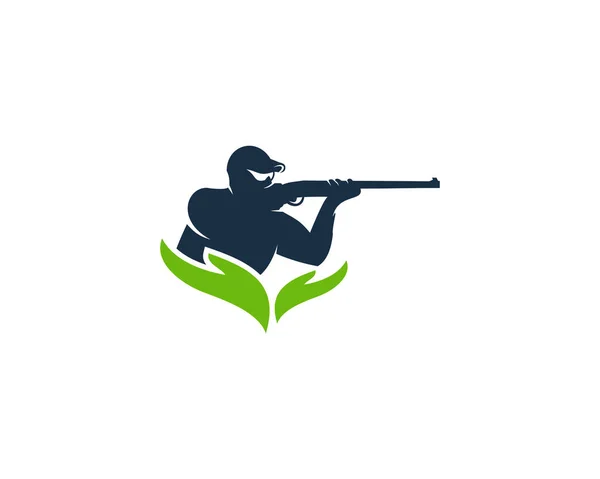 Avcılık Logo Simgesi Tasarım Bakım — Stok Vektör