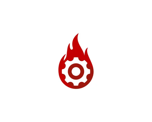 Flame Gear Logo Icon Design — Stock Vector