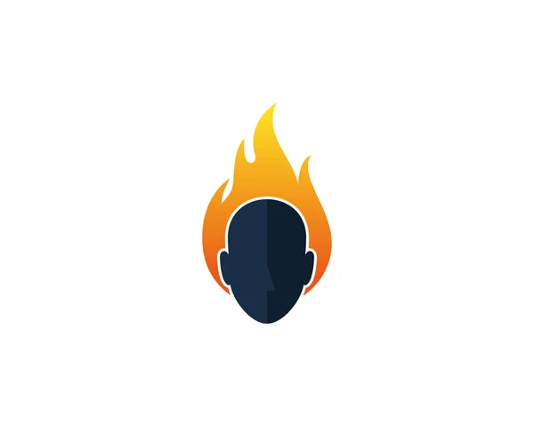 Branden Van Menselijk Hoofd Embleemontwerp Pictogram — Stockvector