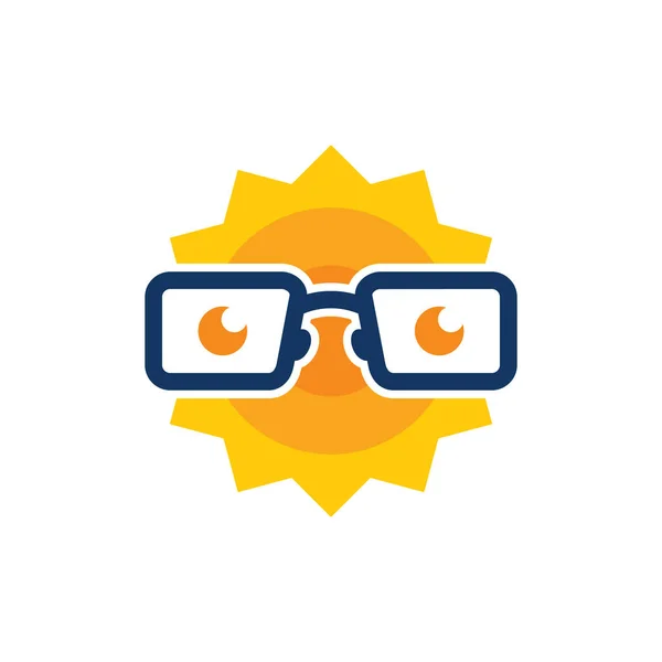 Diseño Del Icono Del Logotipo Sun Geek — Archivo Imágenes Vectoriales