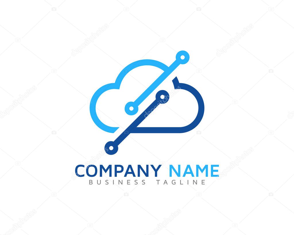 Tech Cloud Logo Icon Design