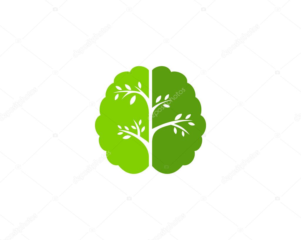 Nature Brain Logo Icon Design