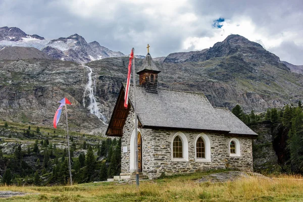 Kaplica Szlaku Pobliżu Nino Corsi Górskiej Chacie Martelltal Południowy Tyrol — Zdjęcie stockowe
