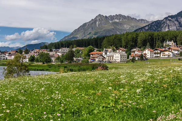 Vista Del Pueblo San Valentino Allá Muta Vinschgau Tirol Del — Foto de Stock