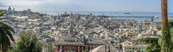 Uitzicht Oude Stad Van Genua Uit Spianata Castelletto — Stockfoto