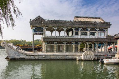 Mermer geminin Kunming Gölü yaz Sarayı, Pekin