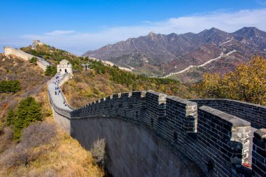 Great Wall Badaling, Beijing yakınındaki içinde kısmı. Bir yeni 7 harikası ve Unesco mirası