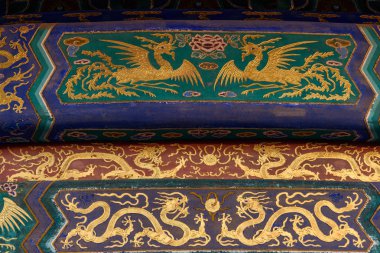 Beijing Cennet Tapınağı ejderha temsil eden renkli resim
