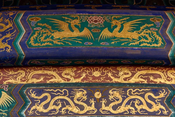 Colorful Painting Representing Dragons Temple Heaven Beijing — Stock Photo, Image