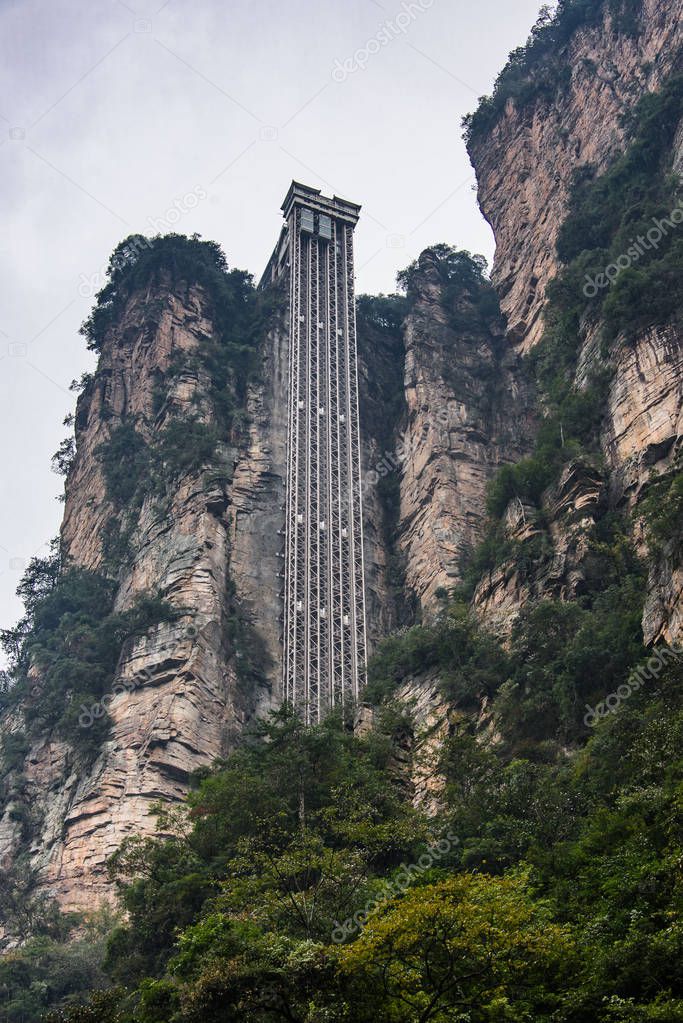 Elevator in the Wulingyuan Scenic Area, in Hunan