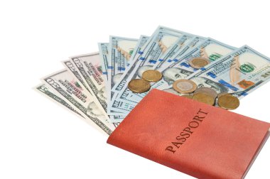 Pasaport ve para. biyometrik pasaport ve iki banknot yüz dolar için ücretsiz seyahat vize