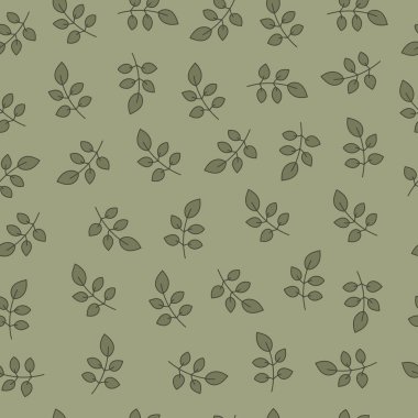 Yeşil küçük yaprakları. Vektör seamless modeli
