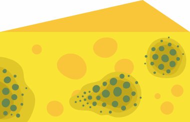 Bozulmuş bir parça küflü peynir. Beyaz arka planda düz.